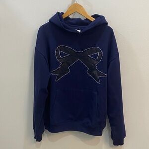 Sandy Liang Hoodie with Black Bow